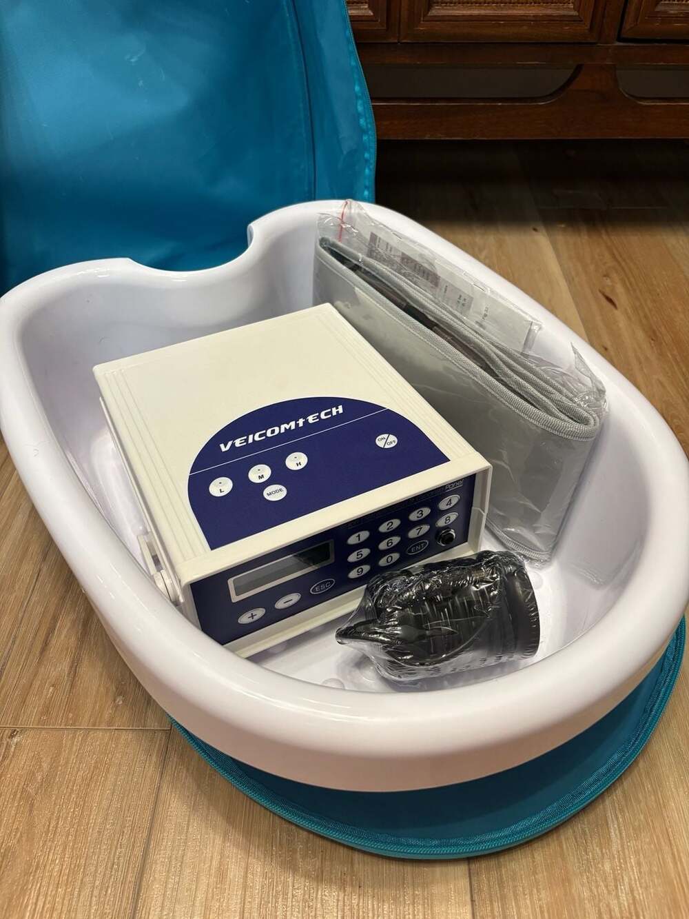 Veicomtech Ionic Detox Foot Bath Spa Machine Kit with Tub Basin
